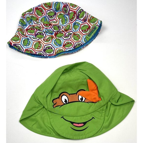 Lot 2 Infant Nickelodeon Teenage Mutant Ninja Turtles SUN HATS Bioworld NWT NEW - Picture 1 of 4